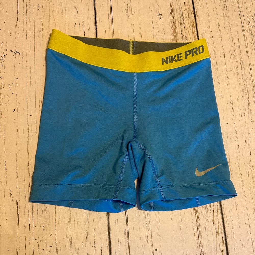 Youth Nike Pros; blue and yellow; size youth large; worn a few times